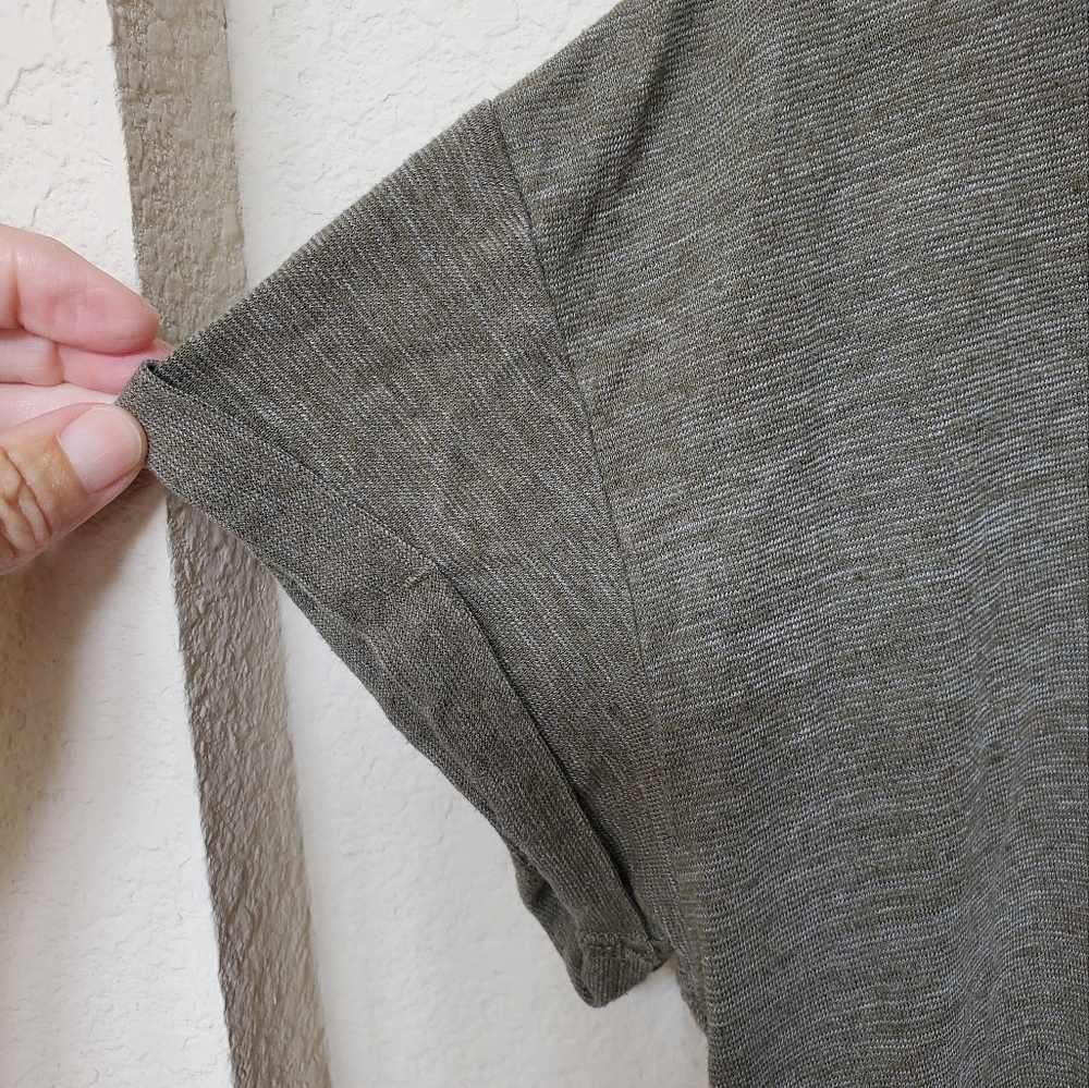 Prana Army Green Knit Top Size Medium - Picture 2 of 5